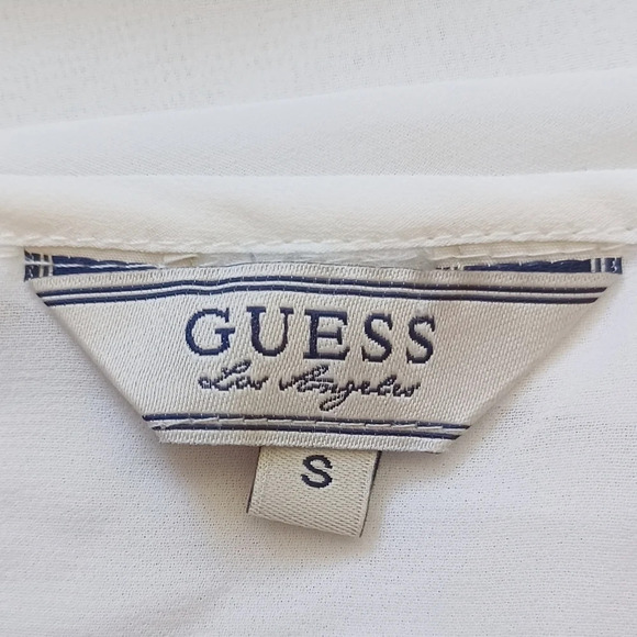 Guess Layered Sheer Lizard Top Loose Indie Sleeze Oversized Coastal Y2K S - Picture 7 of 8